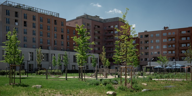 Blick auf das Quartierszentrum